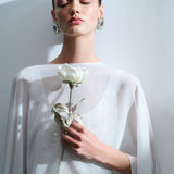 NOOR - ASYMMETRIC CHIFFON CAPE