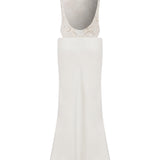 NIA - BACKLESS MAXI DRESS WITH HAND-EMBROIDERED LACE BODICE