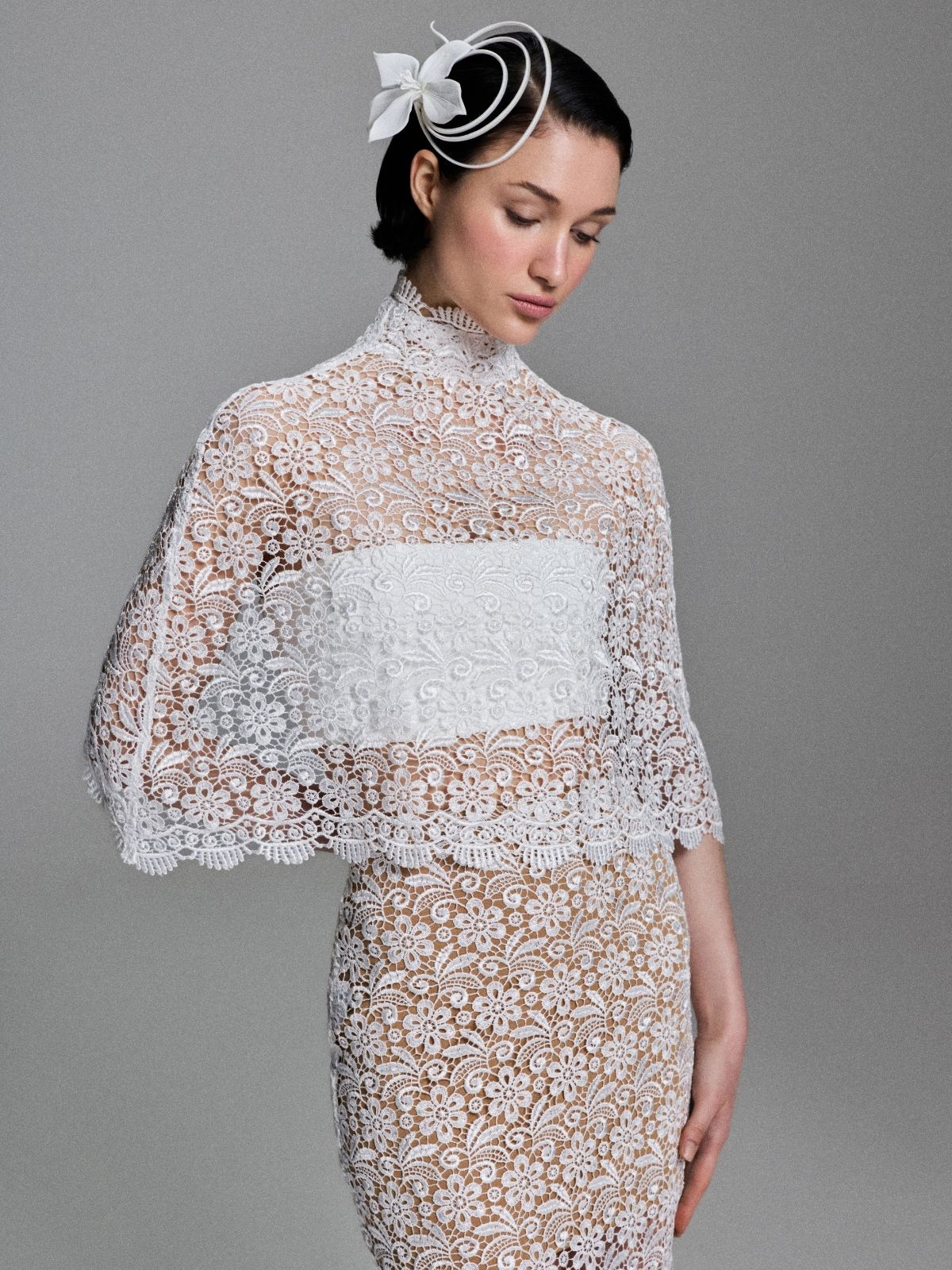 ROSALIE LACE PONCHO & STRAPLESS TOP