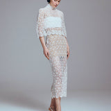 ROSALIE LACE PONCHO & STRAPLESS TOP