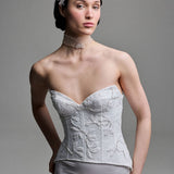 NOA STRAPLESS BEADED BUSTIER WITH CHEST CUP