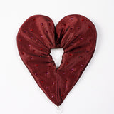 BURGUNDY LOVE SCRUNCHIE WITH RHINESTONES