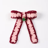 FROSTED CHERRY KNIT BOW