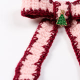 FROSTED CHERRY KNIT BOW