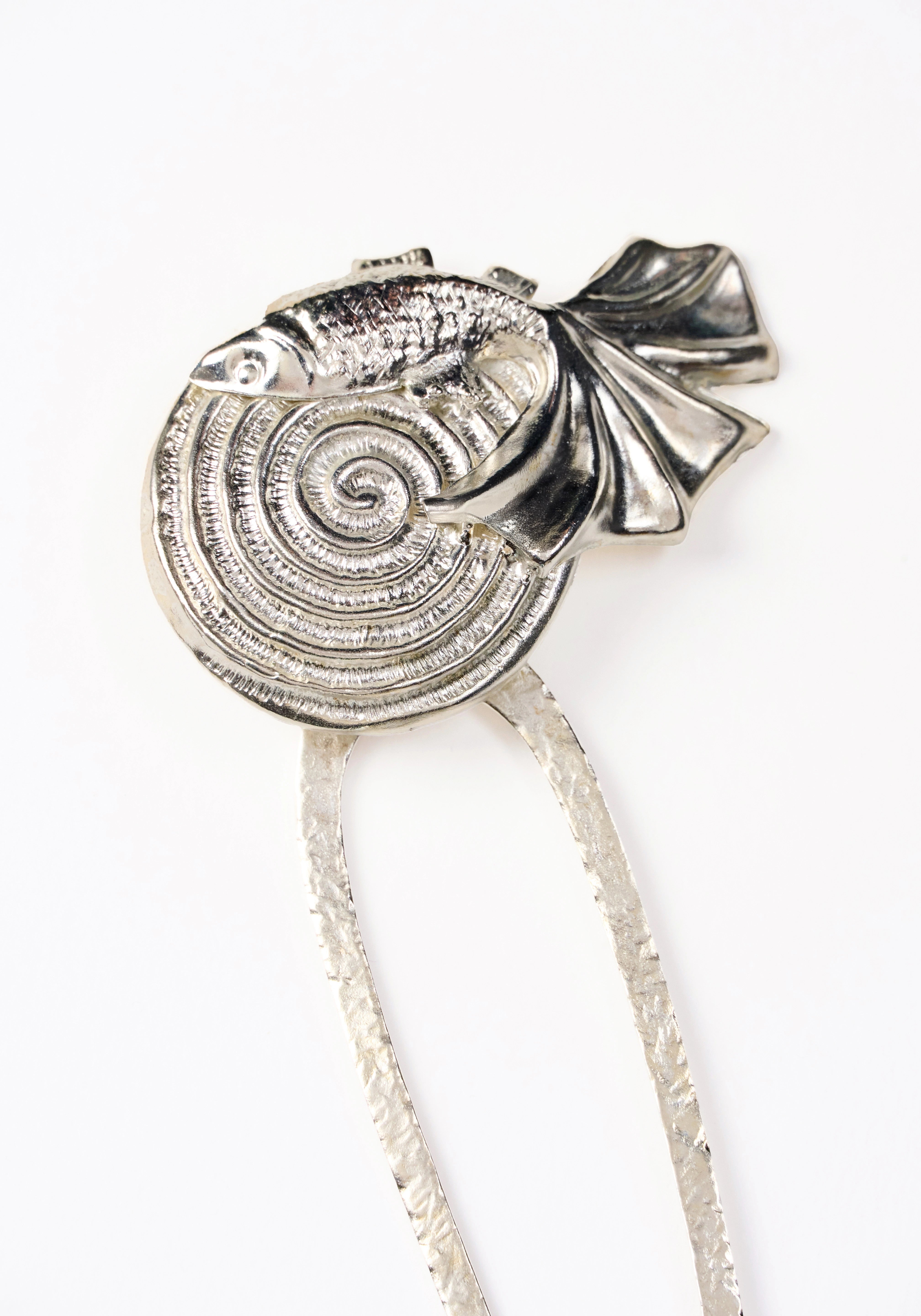 KOI AND SPIRAL BARETTE