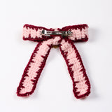FROSTED CHERRY KNIT BOW