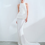 GLORIA - BACK DETAILED JERSEY MAXI DRESS