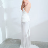 GLORIA - BACK DETAILED JERSEY MAXI DRESS