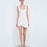 LIVI - U NECK ASYMMETRIC HEM MINI DRESS