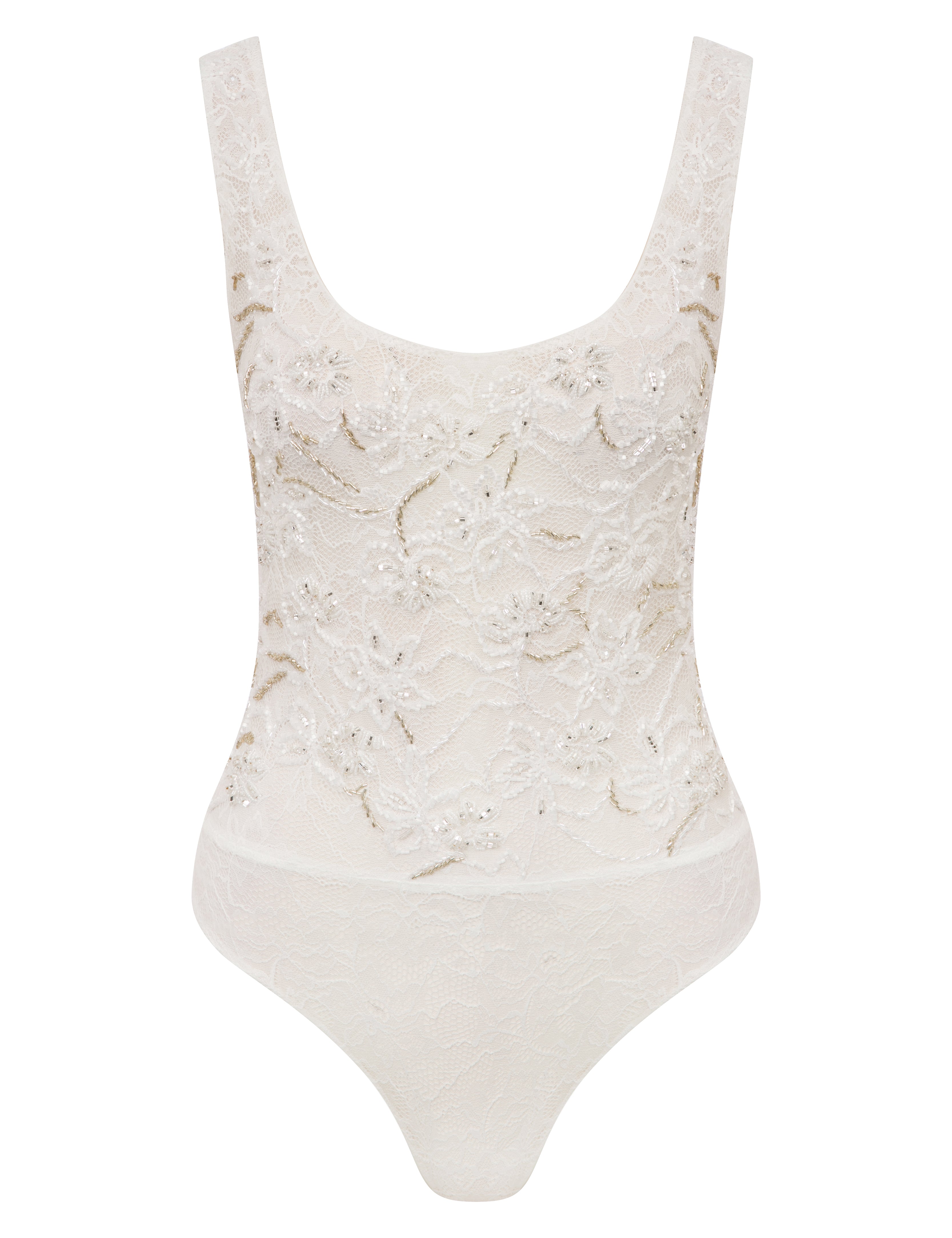ELLIE - U NECK HAND-EMBROIDERED LACE BODY