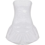 LANA - STRAPLESS SEQUIN MINI DRESS WITH VOLUMINOUS HEM