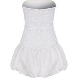 LANA - STRAPLESS SEQUIN MINI DRESS WITH VOLUMINOUS HEM