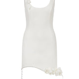 LIVI - U NECK ASYMMETRIC HEM MINI DRESS
