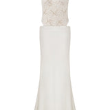 NIA - BACKLESS MAXI DRESS WITH HAND-EMBROIDERED LACE BODICE