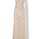MARIA - HAND-EMBROIDERED ONE SHOULDER LACE GOWN