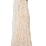 MARIA - HAND-EMBROIDERED ONE SHOULDER LACE GOWN