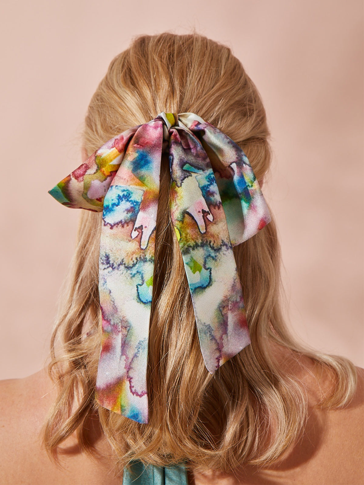 Silk Tie-Dye Bow Scrunchie